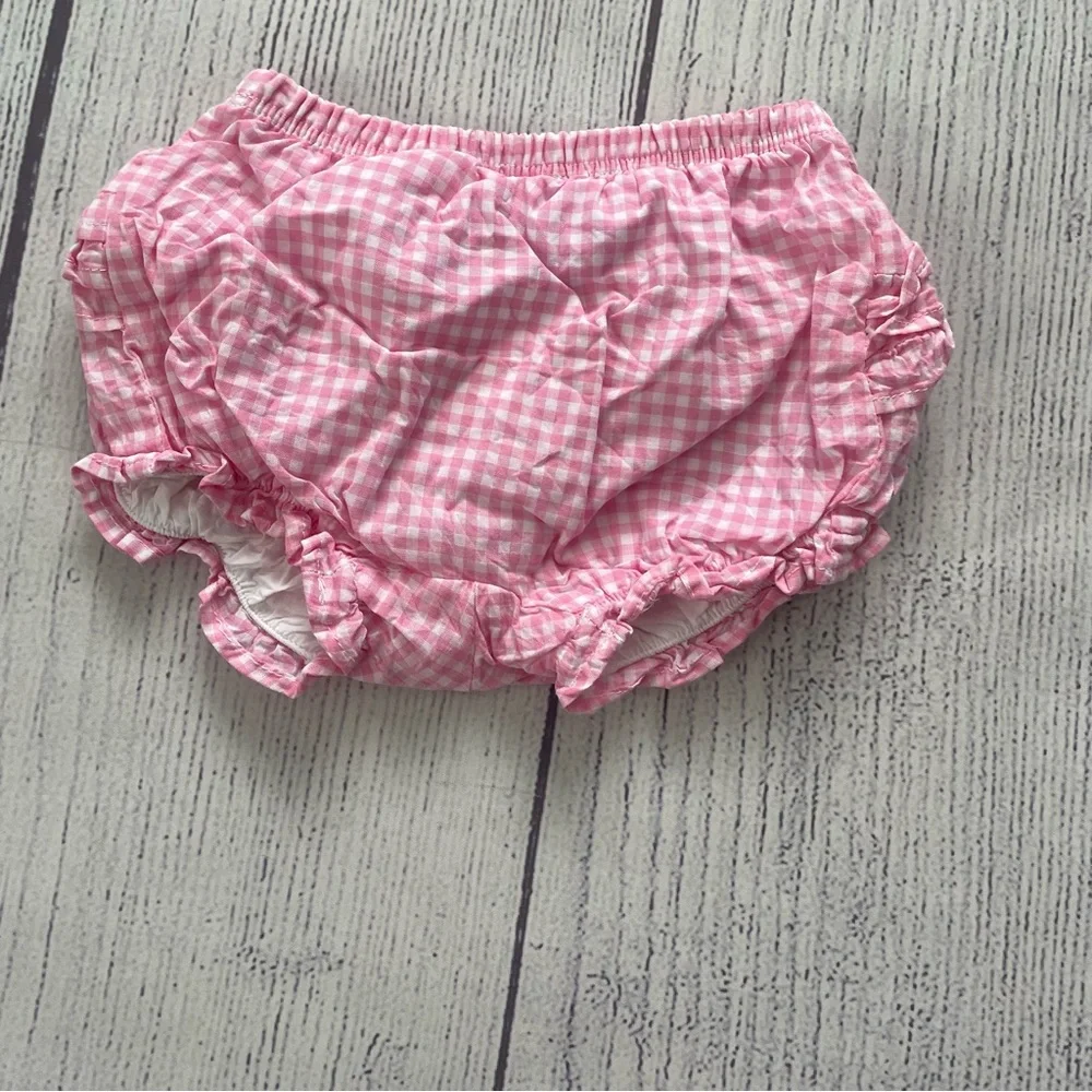 Janie and Jack Girls Pink Gingham Baby Dress and Bloomers Set Size 0-3 months